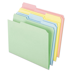 Pendaflex PFXC2113PASR Pastel Colored File Folders, 1/3-Cut Tabs: Assorted, Letter Size, Assorted Colors, 100/Box