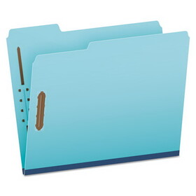 Pendaflex PFXFP213 Heavy-Duty Pressboard Folders with Embossed Fasteners, 1/3-Cut Tabs, 1" Expansion, 2 Fasteners, Letter Size, Blue, 25/Box