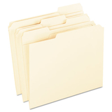 Pendaflex PFXR75213 Reinforced Top File Folders, 1/3-Cut Tabs: Assorted Positions, Letter Size, Manila, 100/Box
