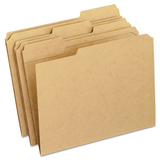 Pendaflex PFXRK15213 Dark Kraft File Folders with Double-Ply Top, 1/3-Cut Tabs: Assorted, Letter Size, 0.75