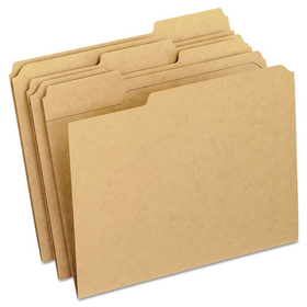 Pendaflex PFXRK15213 Dark Kraft File Folders with Double-Ply Top, 1/3-Cut Tabs: Assorted, Letter Size, 0.75" Expansion, Brown, 100/Box