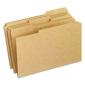 Pendaflex PFXRK15313 Dark Kraft File Folders with Double-Ply Top, 1/3-Cut Tabs: Assorted, Legal Size, 0.75" Expansion, Brown, 100/Box