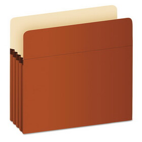 Pendaflex PFXS24E Pocket File, 3.5" Expansion, Letter Size, Red Fiber
