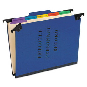 Pendaflex PFXSER2BL Hanging-Style Personnel Folders, 5 Dividers with 1/5-Cut Tabs, Letter Size, 1/3-Cut Exterior Tabs, Blue