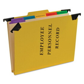 Pendaflex PFXSER2YEL Hanging-Style Personnel Folders, 5 Dividers with 1/5-Cut Tabs, Letter Size, 1/3-Cut Exterior Tabs, Yellow