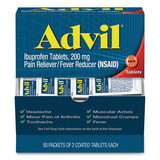 Advil PFYBXAVL50BX Ibuprofen Tablets, Two-Pack, 50 Packs/Box
