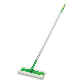 Swiffer PGC09060CT Sweeper Mop, 10 x 4.8 White Cloth Head, 46" Green/Silver Aluminum/Plastic Handle, 3/Carton