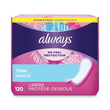 Always PGC10796PK Thin Daily Panty Liners, Regular, 120/Pack