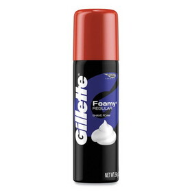 Gillette PGC14501 Foamy Shave Cream, Original Scent, 2 oz Aerosol Spray Can, 48/Carton