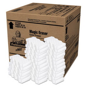 Mr. Clean PGC16449 Magic Eraser Extra Durable, 4.6 x 2.4, 0.7" Thick, White, 30/Carton