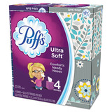 Puffs PGC35295 Ultra Soft Facial Tissue, 2-Ply, White, 56 Sheets/Box, 4 Boxes/Pack, 6 Packs/Carton