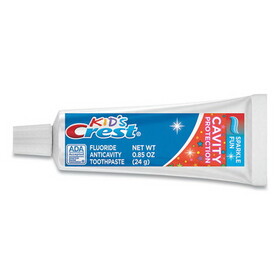 Crest PGC40159CT Kids' Sparkle Toothpaste, Blue, Bubblegum Flavor, 0.85 oz Tube, 72/Carton
