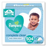 Pampers PGC75614 Complete Clean Baby Wipes, 1 Ply, Baby Fresh, 504/Pack