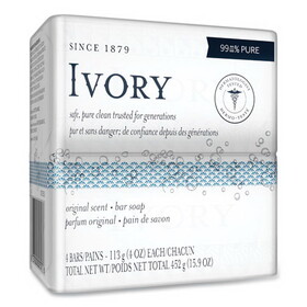 Ivory PGC82757 Bar Soap, Original Scent, 4 oz, 4/Pack, 18 Packs/Carton