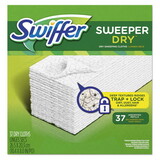 Swiffer 82822 Dry Refill Cloth, White, 10 2/5 x 8, 37/Box, 4 Box/Carton