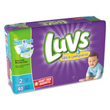 Luvs PGC85923 Diapers, Size 2, 12 lbs to 18 lbs, 40/Pack, 2 Pack/Carton