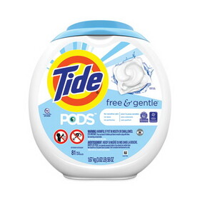 Tide PGC91798 Pods, Unscented, 81 Pods/Tub, 4 Tubs Carton