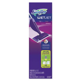 Swiffer PGC92811CT WetJet Mop, 11 x 5 White Cloth Head, 46" Purple/Silver Aluminum/Plastic Handle, 2/Carton