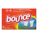 Bounce PGC95860CT Fabric Softener Sheets, Outdoor Fresh, 15 Sheets/Box, 15 Box/Carton