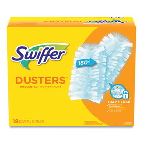 Swiffer PGC99036 Refill Dusters, Dust Lock Fiber, 2" x 6", Light Blue, 18/Box, 4 Boxes/Carton