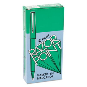 PILOT CORP. OF AMERICA PIL11010 Razor Point Fine Line Marker Pen, Green Ink, .3mm, Dozen