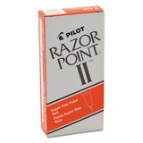 PILOT CORP. OF AMERICA PIL11011 Razor Point Ii Super Fine Marker Pen, Red Ink, .2mm, Dozen