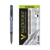 PILOT CORP. OF AMERICA PIL11020 V Razor Point Liquid Ink Marker Pen, Black Ink, .5mm, Dozen