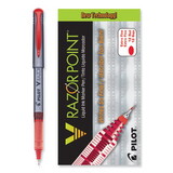 PILOT CORP. OF AMERICA PIL11022 V Razor Point Liquid Ink Marker Pen, Red Ink, .5mm, Dozen