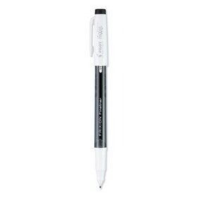 Pilot PIL11485 FriXion Fineliner Erasable Porous Point Pen, Stick, Fine 0.6 mm, Black Ink, Black/White Barrel, Dozen