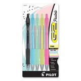 Pilot PIL14171 G2 Pastel Gel Pen, Retractable, Fine 0.7 mm, Assorted Pastel Ink and Barrel Colors, 5/Pack