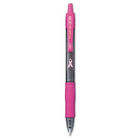 Pilot PIL31332 G2 Premium Pink Ribbon Retractable Gel Ink Pen, Black Ink, .7mm, Dozen