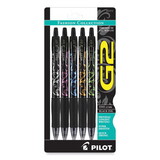Pilot PIL31373 G2 Fashion Premium Retractable Gel Ink Pen, Black Ink/asst. Barrels, .7mm, 5/set