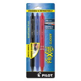 Pilot PIL31467 Frixion Clicker Erasable Gel Ink Retractable Pen, Assorted Ink, .7mm, 3/pack