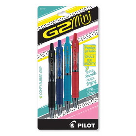 Pilot PIL31737 G2 Mini Gel Pen, Retractable, Fine 0.7 mm, Assorted Ink and Barrel Colors, 4/Pack