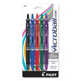 Pilot PIL31820 Acroball Colors Ball Point Pen, 1mm, Black/blue/green/purple/red, 5/pack