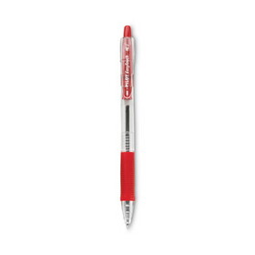 Pilot 32222 EasyTouch Retractable Ballpoint Pen, Medium 1mm, Red Ink, Clear Barrel, Dozen