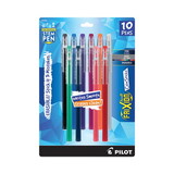 Pilot 32454 FriXion ColorSticks Erasable Gel Ink Pens, Assorted, 0.7 mm, 10/Pack