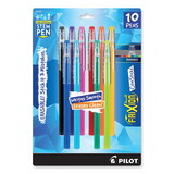 Pilot PIL32456 FriXion ColorSticks Erasable Gel Pen, Stick, Fine 0.7 mm, Assorted Ink and Barrel Colors, 10/Pack