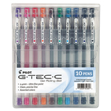 Pilot 35484 G-TEC-C Ultra Gel Ink Stick Pen, Assorted Ink, .4mm, 10/Pack