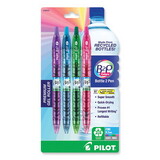 Pilot PIL36620 B2p Bottle-2-Pen Colors Recycled Retractable Gel Ink Pen, Assorted, .7mm, 4/pack