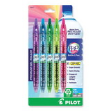 Pilot PIL36621 B2p Bottle-2-Pen Colors Recycled Retractable Gel Ink Pen, Assorted, .7mm, 5/pack
