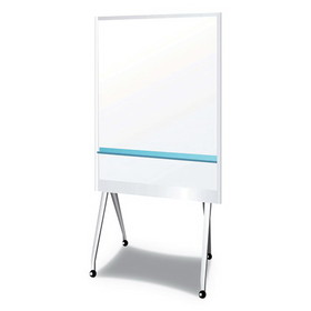 PLUS PLS912MPBLG Mobile Partition Board, 38.3 x 70.8, White Surface, Light Gray Aluminum Frame