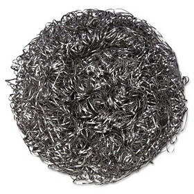 Kurly Kate PUX756 Stainless Steel Scrubbers, Large, 4 x 4, Steel Gray, 12 Scrubbers/Pack, 6 Packs/Carton