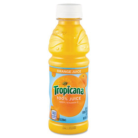 Tropicana QKR55154 100% Juice, Orange, 10oz Bottle, 24/Carton