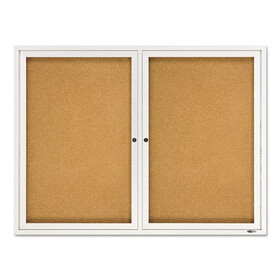 Quartet QRT2364 Enclosed Bulletin Board, Natural Cork/fiberboard, 48 X 36, Silver Aluminum Frame