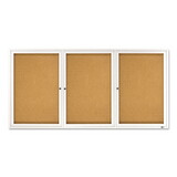 Quartet QRT2366 Enclosed Bulletin Board, Natural Cork/fiberboard, 72 X 36, Silver Aluminum Frame