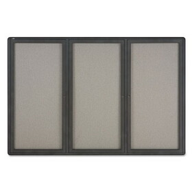 Quartet QRT2367L Enclosed Fabric-Cork Board, 72 X 48, Gray Surface, Graphite Aluminum Frame