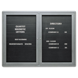 Quartet QRT2964LM Enclosed Magnetic Directory, 48 X 36, Black Surface, Graphite Aluminum Frame