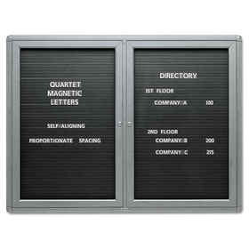 Quartet QRT2964LM Enclosed Magnetic Directory, One Door, 48 x 36, Graphite Aluminum Frame