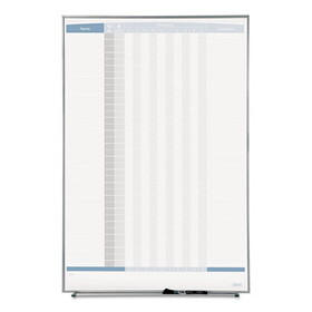Quartet QRT33705 Vertical Matrix Employee Tracking Board, 34 X 23, Aluminum Frame